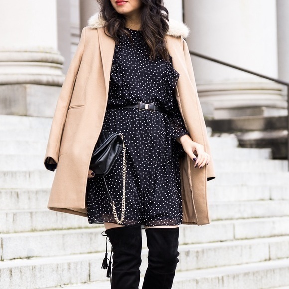 Topshop Jackets & Blazers - Topshop Camel Coat with Faux Fur Collar 12